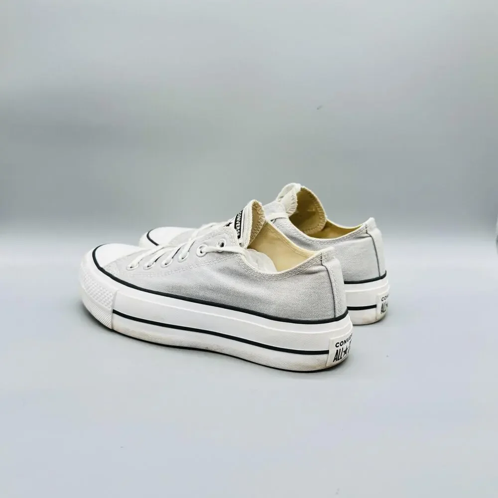 Converse Shoes Womens 7 Gray Canvas Chuck Taylor All Star Lift Platform Sneakers